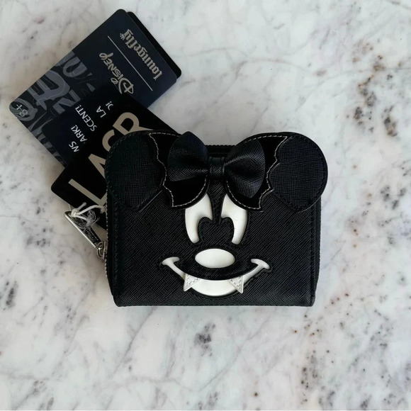 Loungefly Handbags - Loungefly Minnie Mouse Vampire Leather Wallet with Moveable Wings NWT